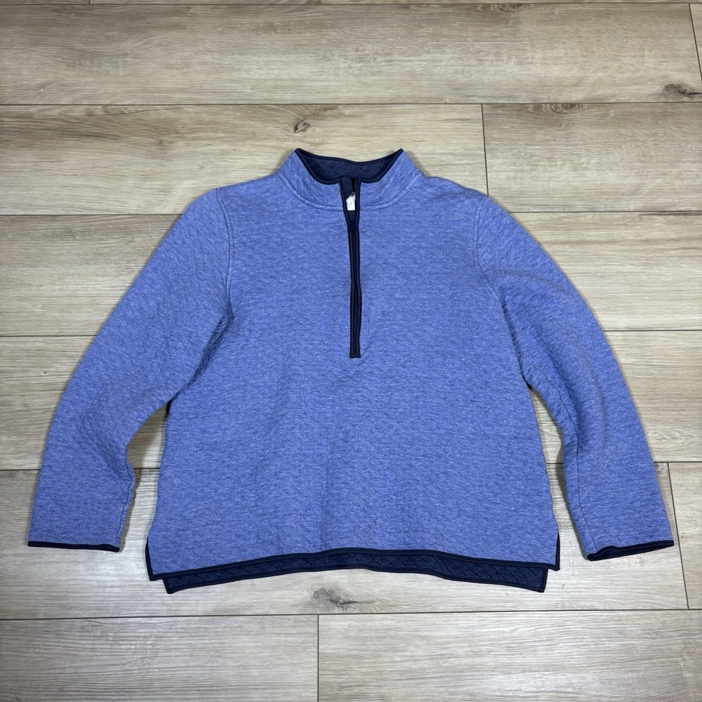 J. Jill Fit Women's S‎ Blue Half Zip Quilted Pullover Sweater Athleisure Walking